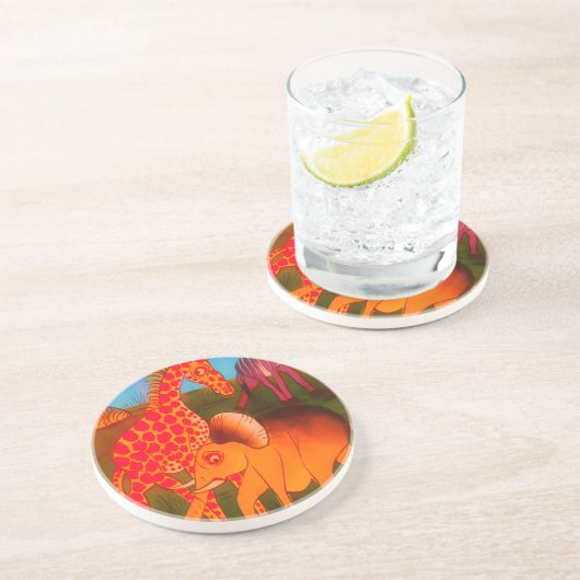 Dessous De Verre En Grès Art animal africain (Côté)