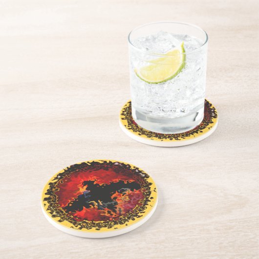 Dessous De Verre En Grès Art d'animal effrayant Chauve-souris (Côté)