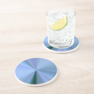 Dessous De Verre En Grès Art de disque vinyle fantaisiste aux teintes bleue