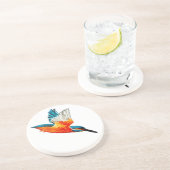 Dessous De Verre En Grès Art de martin-pêcheur de vol (Côté)