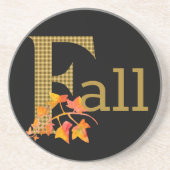 Dessous De Verre En Grès Art De Mot D'Automne Plaid (Devant)