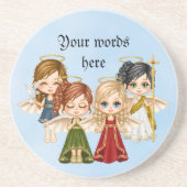 Dessous De Verre En Grès Art de pixel de quartet d'ange (Devant)