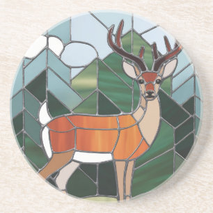 Dessous De Verre En Grès Art de verre coloré, style de cerf en verre coloré