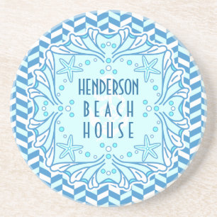Dessous De Verre En Grès Art déco Shell de Chambre de plage et coutume en