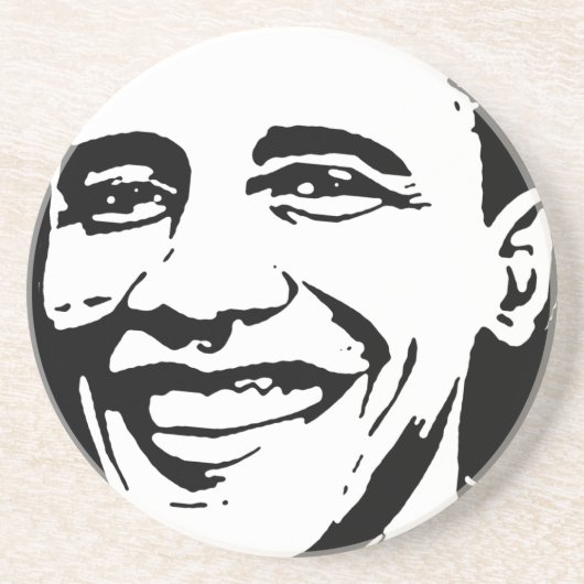 DESSOUS DE VERRE EN GRÈS ART D'ENCRE DE BARACK OBAMA (Devant)