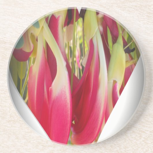 Dessous De Verre En Grès Art du coeur floral (Devant)