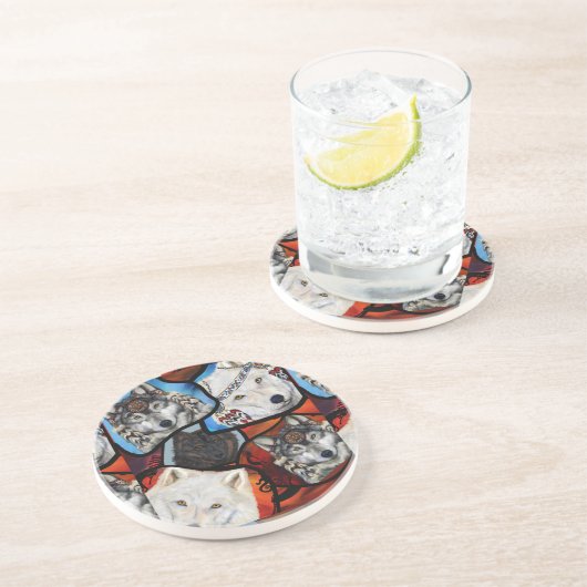 DESSOUS DE VERRE EN GRÈS ART DU LOUP SUDOUEST (Côté)