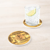 Dessous De Verre En Grès Art Ethnique Africain d'or Imprimer (Côté)