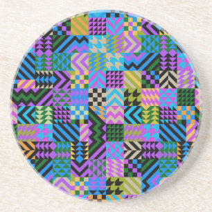 Dessous De Verre En Grès Art folklorique tribal - Bleu