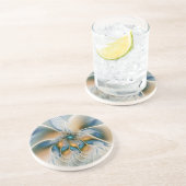 Dessous De Verre En Grès Art Fractal De L'Imaginaire Abstrait En Plein Esso (Côté)