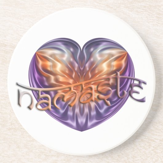 Dessous De Verre En Grès ART Heart NAMASTE (Devant)