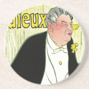 Dessous De Verre En Grès Art Nouveau vintage, Caudieux par Toulouse Lautrec