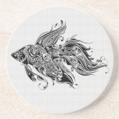 Dessous De Verre En Grès Art Ornat Noir & Blanc (Devant)