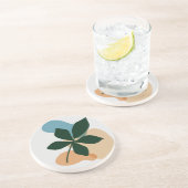 Dessous De Verre En Grès Art plante botanique (Côté)