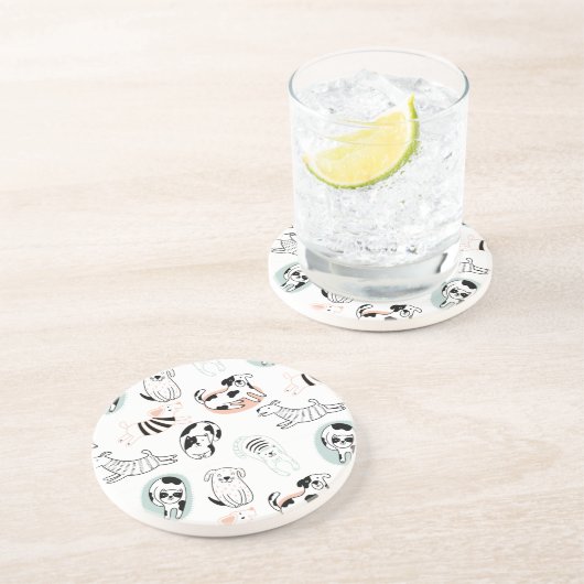 Dessous De Verre En Grès Art pour chien mignon (Côté)