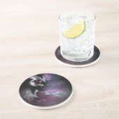 Dessous De Verre En Grès Assez fractale de rose de rose (Côté)