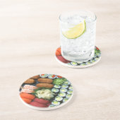 Dessous De Verre En Grès Assortiment de sushis japonais favoris (Côté)