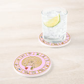 Dessous De Verre En Grès ASTRAL LABYRINTH rose (Côté)