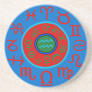 Dessous De Verre En Grès Astrologie Aquarius Zodiac