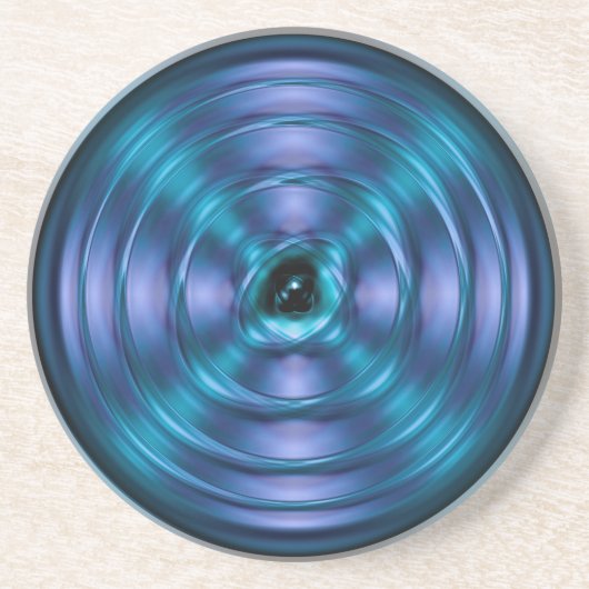 Dessous De Verre En Grès atome de rotation bleu (Devant)