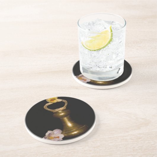 Dessous De Verre En Grès Attraction florale (Côté)