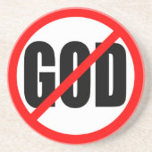 DESSOUS DE VERRE EN GRÈS "AUCUN DIEU " (Devant)