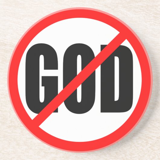 DESSOUS DE VERRE EN GRÈS "AUCUN DIEU " (Devant)