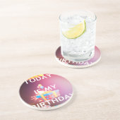 Dessous De Verre En Grès Aujourd'hui est mon art d'anniversaire (Côté)