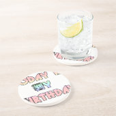 Dessous De Verre En Grès Aujourd'hui est mon art d'anniversaire (Côté)