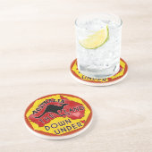 Dessous De Verre En Grès Australie Carte des terres en dessous avec Kangaro (Côté)