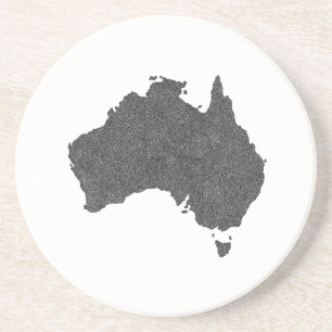 Dessous De Verre En Grès Australie Carte Design avec des frontières cachées