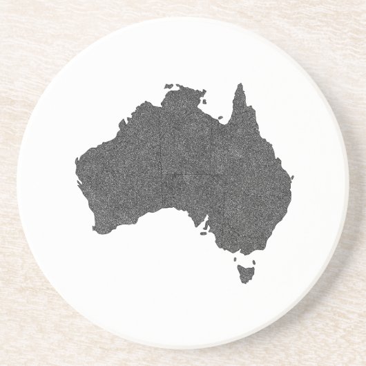 Dessous De Verre En Grès Australie Carte Design avec des frontières cachées (Devant)