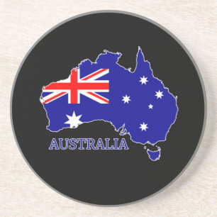 Dessous De Verre En Grès Australie Carte du drapeau Voyage