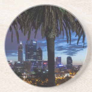 Dessous De Verre En Grès Australie, Perth, vue panoramique de la ville depu
