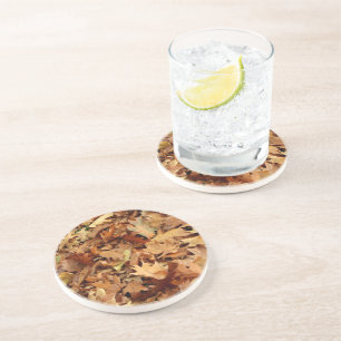 Dessous De Verre En Grès automne, feuille sec