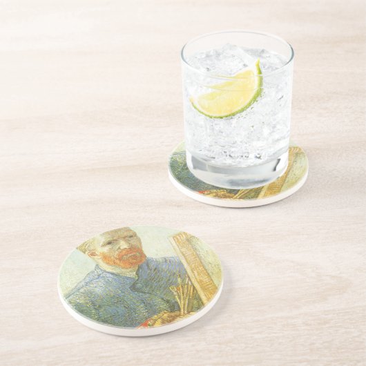 Dessous De Verre En Grès Autoportrait devant Easel, Vincent van Gogh (Côté)