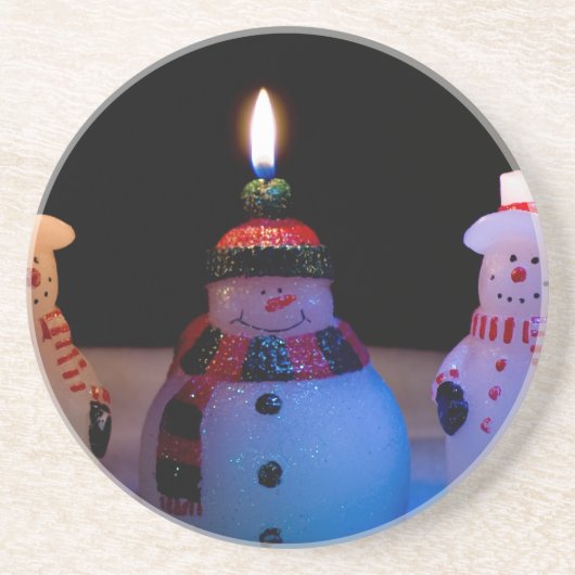 Dessous De Verre En Grès Autre Lit Snowman (Devant)