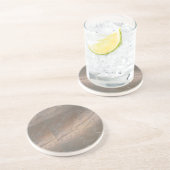 Dessous de verre en grès avec design en acier beig (Côté)