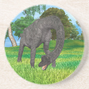 Dessous De Verre En Grès Aventure de dinosaure à long cou dans la jungle