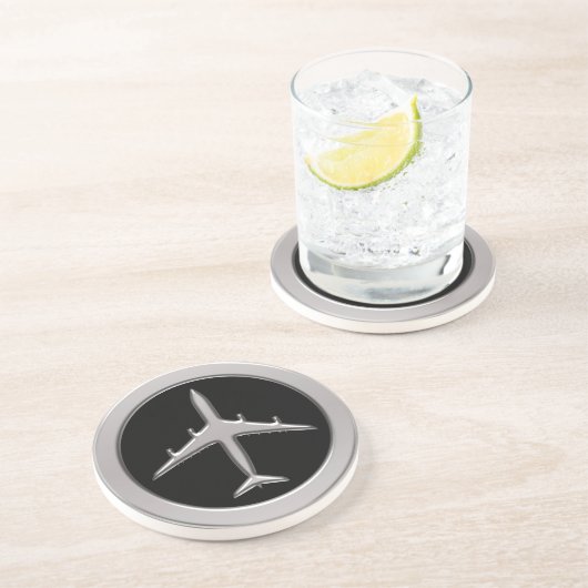 Dessous De Verre En Grès Avion de chrome (Côté)