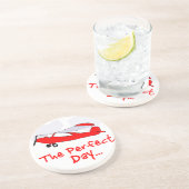 Dessous De Verre En Grès avion rouge volant (Côté)