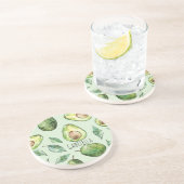 Dessous De Verre En Grès Avocats verts & feuilles (Côté)