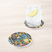 Dessous De Verre En Grès Avoir Une Journée Abstraite Kinda (Côté)