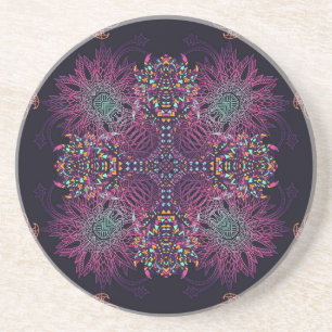 Dessous De Verre En Grès Aztec géométrique, vintage motif sans couture.