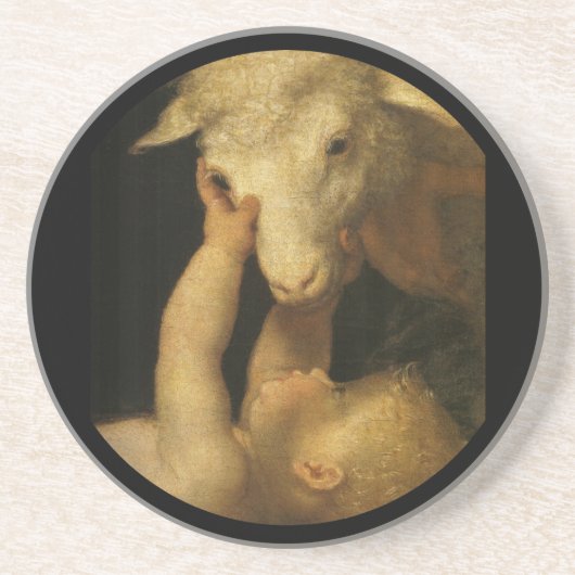 Dessous De Verre En Grès baby jesus touches lamb (2) (Devant)