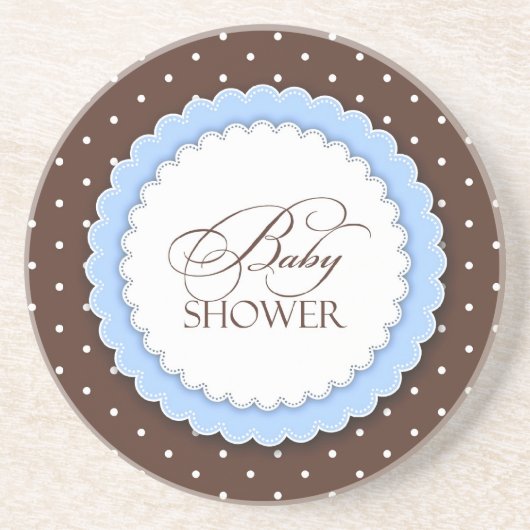 Dessous De Verre En Grès Baby shower Bleu Brown (Devant)