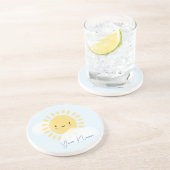 Dessous De Verre En Grès Baby shower d'anniversaire personnalisé Sunshine (Côté)