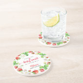 Dessous De Verre En Grès Baby Shower Fraise (Côté)