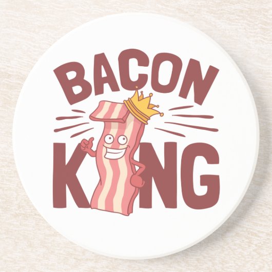 Dessous De Verre En Grès Bacon King Meat Lover Cadeaux pour Hommes Garçon (Devant)