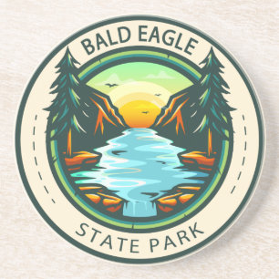 Dessous De Verre En Grès Badge de Bald Eagle State Park Pennsylvania